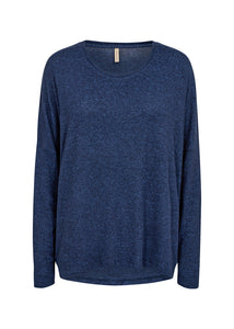 BIARA Sweatshirt ~ Cream Melange, Navy Melange