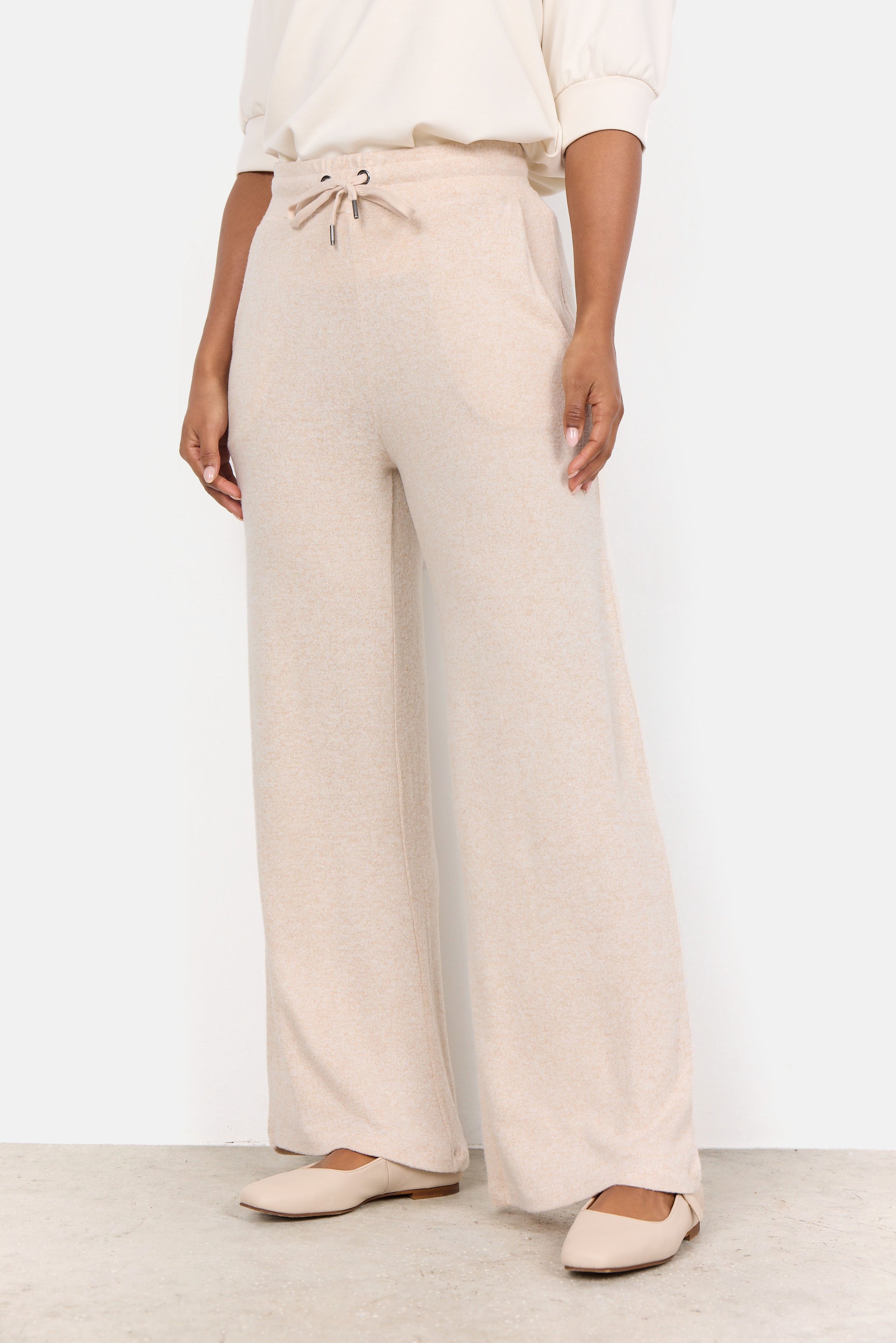 BIARA Pants ~ Cream Melange, Navy Melange