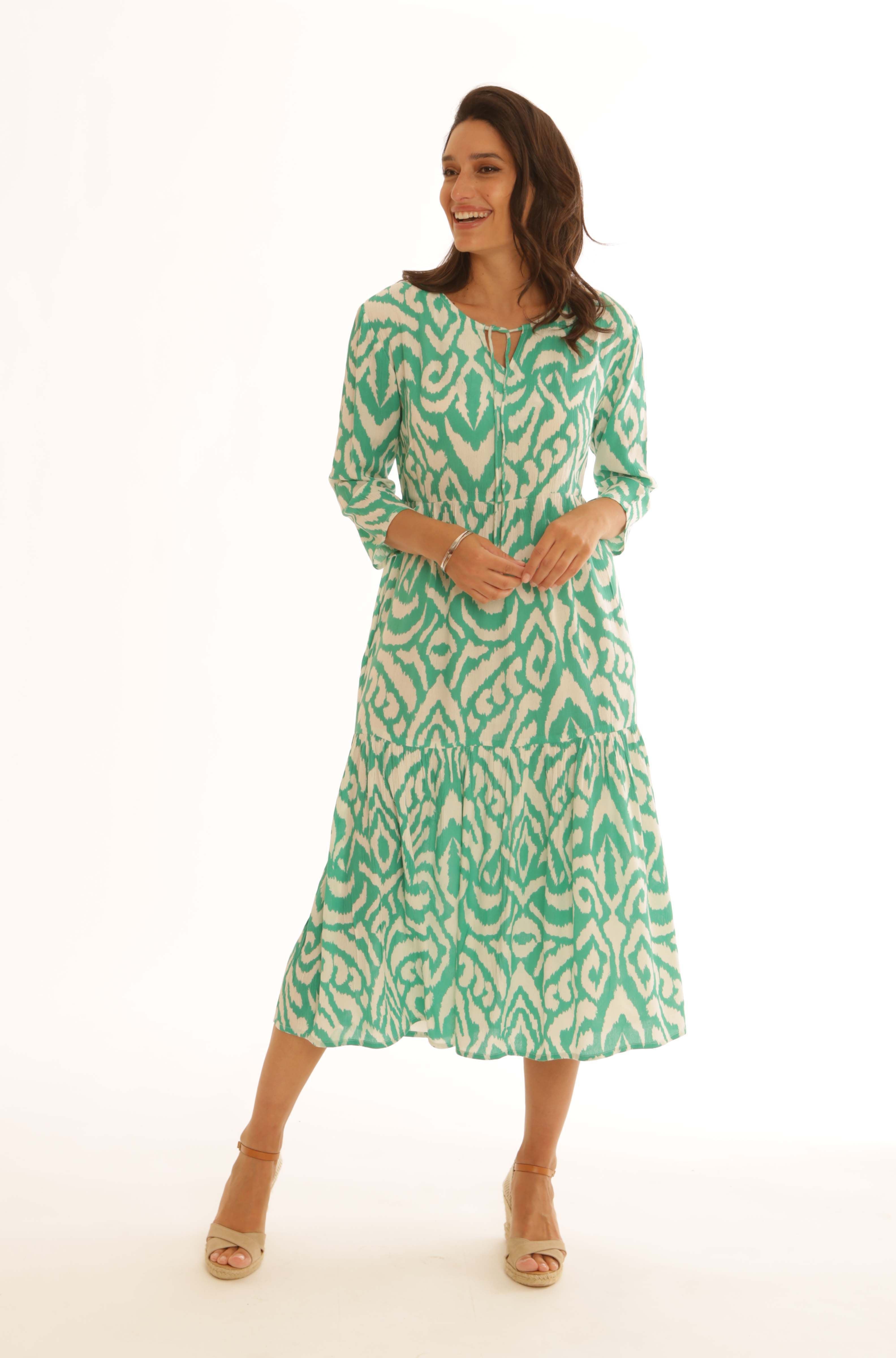 SUE Dress ~ Navy, Green