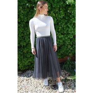 SERINNA Tulle Layer Skirt in Charcoal